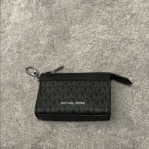 Michael Kors Black Logo Zip Card Case